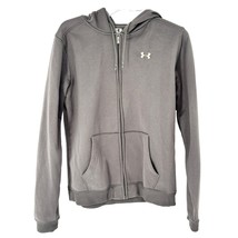 Under Armour Zip Hoodie Youth Large Gray Front Pockets - $14.85