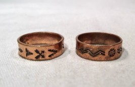 Vintage Bell Trading Solid Copper Band Rings - Lot of 2 - K255 - £43.02 GBP
