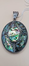 Large Abalone look pendant on Silver Chain stamped 925, Chain is 10 in. ... - $54.24 CAD