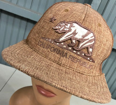 California Republic Brown Snapback Pitbull Baseball Hat Cap - £14.07 GBP