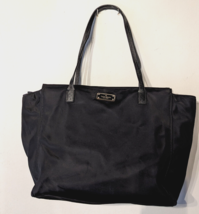 Kate Spade LARGE Black Nylon Zip Top Shoulder Tote Bag 12 x 13 x 4 EUC - £22.74 GBP