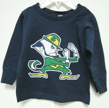 NCAA Notre Dame Fight #29 Leprechaun Logo Navy LS T-shirt Two Feet Ahead... - $19.99