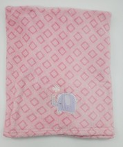 Garanimals Girl Baby Blanket Pink Diamond Square Elephant Security Fleec... - $19.99