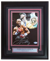 Floyd Mayweather Jr Signed Framed 8x10 Titles Collage Photo BAS - £190.81 GBP