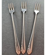 Oneidacraft Deluxe HEART OF SWEDEN Stainless 3 Cocktail Seafood Forks - $19.36