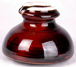 BIG 5.5&quot; Ceramic Insulator-Brown-Telegraph-Telephone-Antique-Glazed-Vtg - $37.39