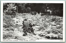 Kellogg Rock Garden Three Rivers Michigan MI B&amp;W Chrome Postcard A11 - £3.05 GBP