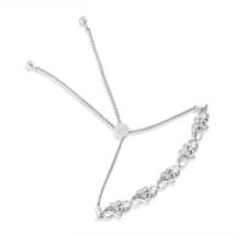 Elegant Sterling Silver Diamond Accent Interlocking Infinity Bolo Bracelet - $205.00