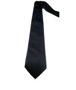 Bergamo New York Men&#39;s Necktie Black Solid Slanted Stripe Hand Made W 2.... - $9.46