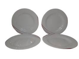 Arcoroc Domitille  Dinner Plates, 9.5&quot; France, White Glass, Set of 4, Re... - $29.10