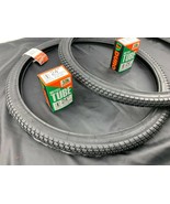 TWO TIRE 24 X 1.75 BLACK/BLACK SIDE WALL HF-810 &amp; TWO TUBES, SMOOTH TREA... - £41.28 GBP