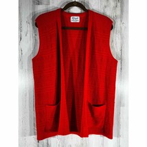 Vintage Milrank Womens Sweater Open Front Cardigan Red Size Medium - $17.31