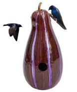 PURPLE PSYCHEDELIC STRIPED BIRDHOUSE - Amish Hand Mottled Gourd Bird House - $73.49 CAD