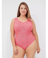 Lane Bryant CACIQUE Stretch Lace Cross Dyed Bodysuit ROSE PINK Plus Sz 2... - $65.67 CAD