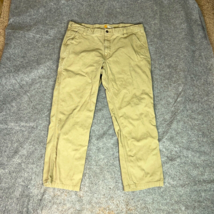 Carhartt Mens Pants 38x30 Beige Canvas Straight Workwear Relaxed Grunge ... - $19.98