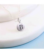 Sterling Silver Initial Charm Necklace - Letter B - $714.96 MXN
