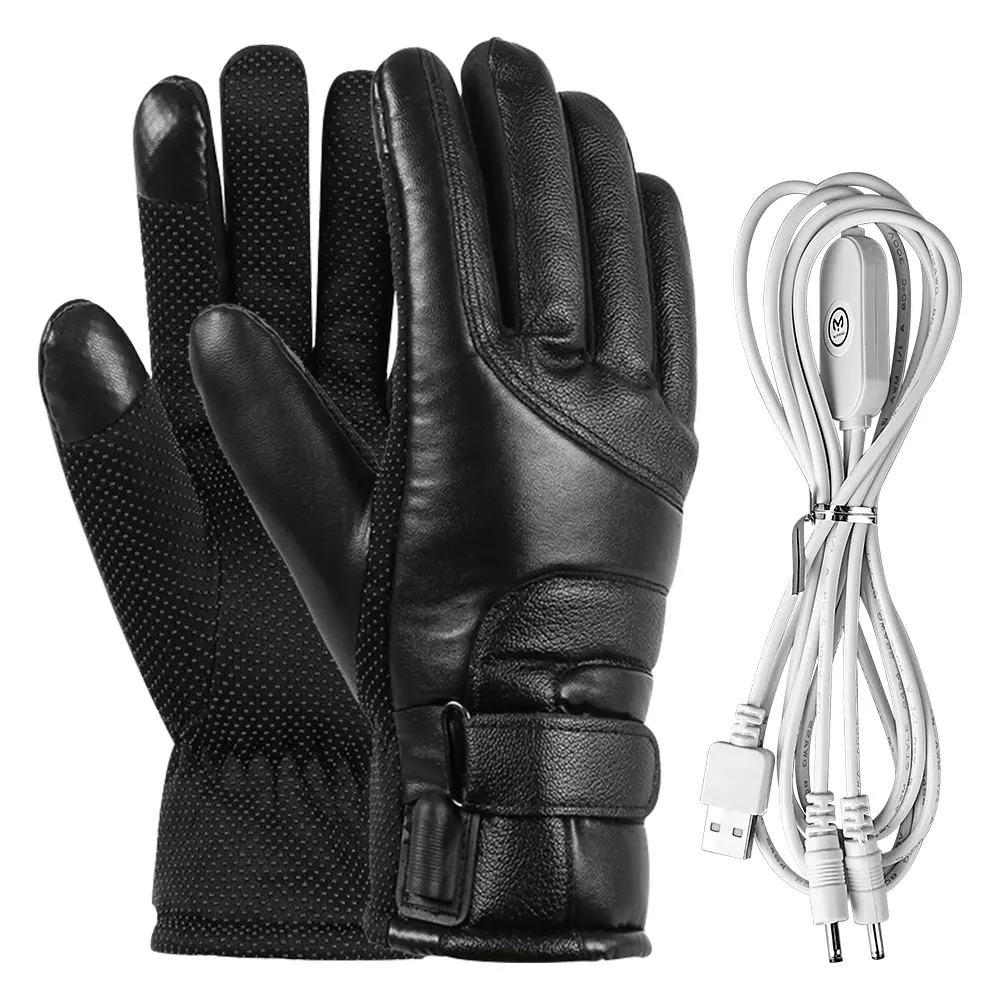 USB Heated Gloves Motorcycle Winter Moto Heated Gloves Waterproof Rechargeable - £20.93 GBP