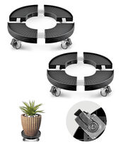 VEVOR Trash Can Dolly with 4 Lockable Wheels, 440lbs Weight Capacity, Black - $33.99