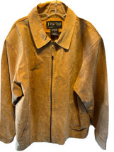 PGA Tour Vintage Men’s L Brown suede LS full zip leather jacket - £39.11 GBP