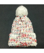 Warm Knitted Women&#39;s Pom Pom Beanie Multicolor Bright Colors Size S/M Ju... - £8.99 GBP