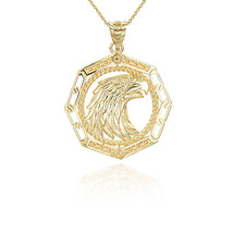 10k Solid Yellow, White, Rose, Gold American Eagle Pendant / Necklace - £189.55 GBP+