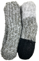 Muk Luks Set Of 2 Pair Cabin Socks Gray L/XL 8.5-11 Shea Butter Faux Shearling - £19.87 GBP