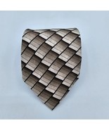 Zianetti Mens Neck Tie Italian Silk Collection Silver GreyGeometric 68x4 - $9.99