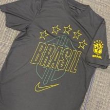 Nike Brazil Soccer T-Shirt Mens Size M Graphic Logo Jersey Top - $14.99