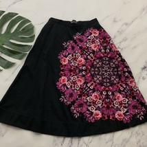 Vanessa Virginia Anthropologie Crystalized Fuchsia A-Line Skirt 4 Black Pockets - £19.77 GBP