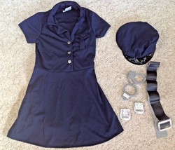 California Costumes Police Woman Officer Dress Vintage Outfit Halloween Size XL - £12.66 GBP