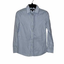 Banana Republic Button Up Shirt Size Petite 4 Riley Blue White Striped Womens - £15.81 GBP