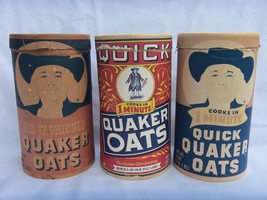 COLLECTION OF 3 QUAKER OATS CONTAINER - BOX  VINTAGE &amp; 1922 REPLICA LABEL - £15.78 GBP
