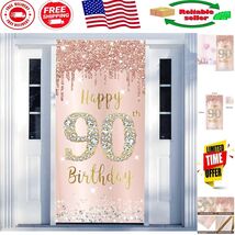 Stylish Pink Rose Gold 90th Birthday Banner - Perfect for Indoor &amp; Outdoor - $455.80 MXN