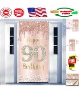 Stylish Pink Rose Gold 90th Birthday Banner - Perfect for Indoor &amp; Outdoor - $455.80 MXN