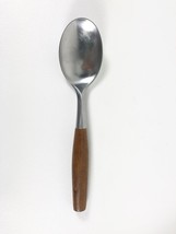 Dansk Designs Fjord 7-1/8” Spoon Oval Place Soup Germany Wood Handle Stainless - £23.70 GBP