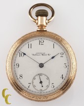 Gold Filled Waltham Antique Open Face Pocket Watch Gr Bond St 14S 7 Jewel - $285.86