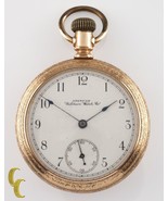 Gold Filled Waltham Antique Open Face Pocket Watch Gr Bond St 14S 7 Jewel - $388.29 CAD