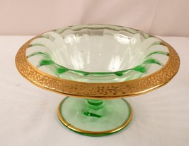 Vintage Tiffin Franciscan Green Rambler Rose Footed Mayo Condiment Bowl - $24.99