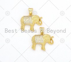 CZ Micro Pave Elephant Shape Pendant/Charm,18K Gold Filled Elephant Charm, - $3.80