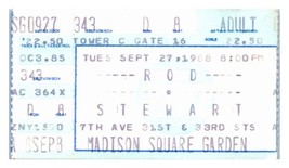 Rod Stewart Concert Ticket Stub September 27 1988 Madison Square Garden New York - £19.45 GBP
