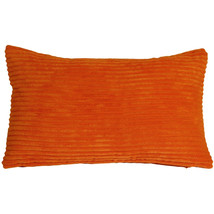 Wide Wale Corduroy 12x20 Dark Orange Throw Pillow, with Polyfill Insert - £23.94 GBP