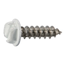 #8-14 x 5/8&quot; White 18-8 Stainless Hex Head Sheet Metal Screws (50 pcs.) - $14.20