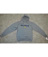 Mens Hoodie NCAA Michigan Wolverines Gray Pullover Sweatshirt $60 NEW-si... - £21.83 GBP