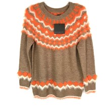 Marc New York Womens Sweater Size Small S Long Sleeve Soft Fuzzy Geometric  - £30.31 GBP