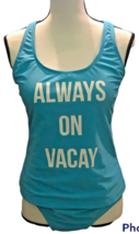 Bobbie Brooks Ladies 2 Piece Racerback Swimwear Size XL Always On Vacay Blue  - £11.77 GBP