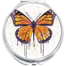 Watercolor Monarch Butterfly Compact with Mirrors - for Pocket or Purse - $11.76
