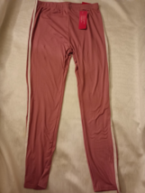 Nolita Sky - Junior Bright Burgundy Leggings White Side Stripe -Size L - $8.99