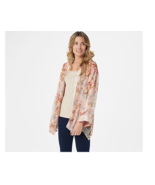 Vince Camuto Wildflower Kimono Blouse Peach Bellini XX-Small A353315 - $320.64 MXN