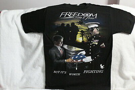 Freedom Isn&#39;t Free But Its Worth Fighting American Flag Military T-SHIRT Shirt - £8.99 GBP+