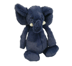 12" Jellycat Medium Bashful Navy Blue Elephant Stuffed Animal Plush Toy Soft - £36.81 GBP